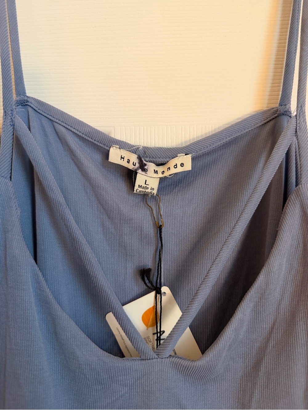 Women’s Strappy Slate Blue Camisole Tank Top - Picture 3 of 4